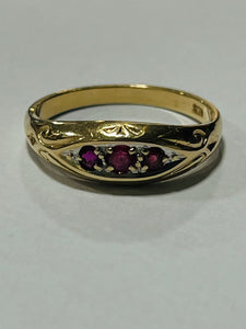 9ct Gold Simulated Ruby Ring