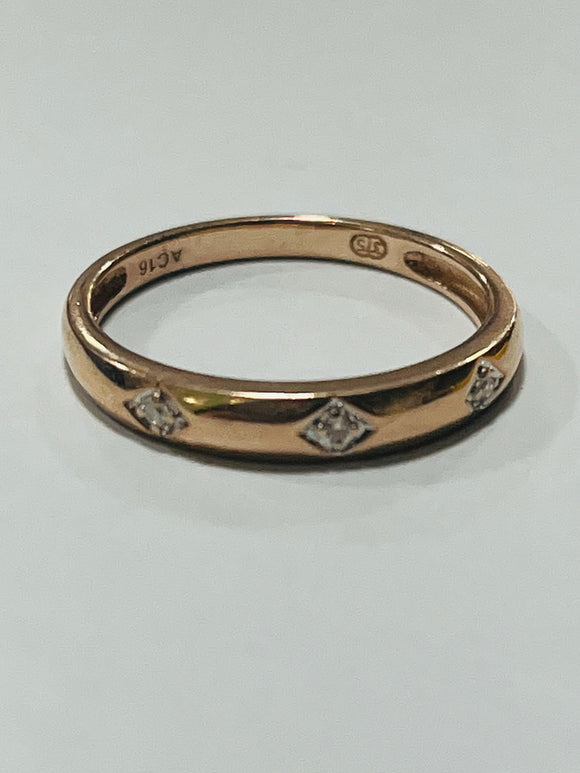 9ct Rose Gold Diamond Ring