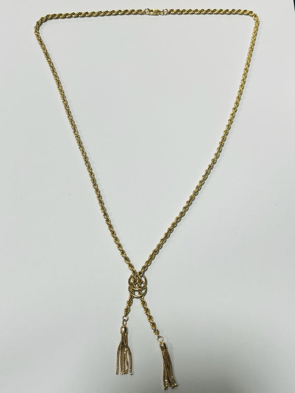 9ct Gold Twist Tasselled Necklace