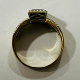 9ct Gold Square Setting Diamond Ring