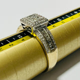 9ct Gold Square Setting Diamond Ring