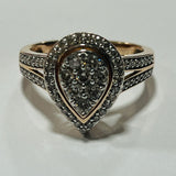 9ct Rose Gold Diamond Teardrop Ring