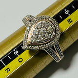 9ct Rose Gold Diamond Teardrop Ring