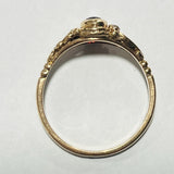 9ct Rose Gold Garnet Scroll Ring
