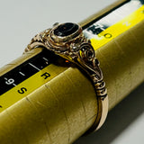 9ct Rose Gold Garnet Scroll Ring