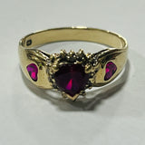 9ct Gold Simulated Ruby Ring