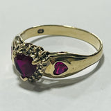 9ct Gold Simulated Ruby Ring