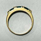 9ct Gold Simulated Emerald and Diamond Ring