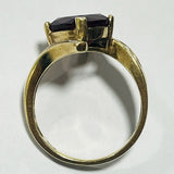 9ct Gold Simulated Ruby Diamond Ring