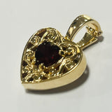 9ct Gold Fillagree Garnet Enhancer Pendant