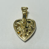 9ct Gold Fillagree Garnet Enhancer Pendant