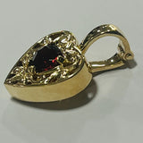 9ct Gold Fillagree Garnet Enhancer Pendant