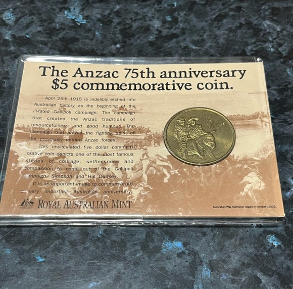 The Anzac 75th Anniversary 5 Commemorative Coin the-anzac-75th-anniversary-5-commemorative-coin