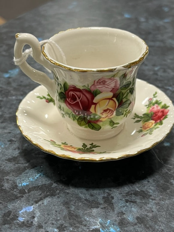 Royal Albert Old Country Roses Cup and Saucer Ornament