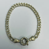 Sterling Silver Curb Bolt Clasp Bracelet