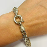Sterling Silver Curb Bolt Clasp Bracelet