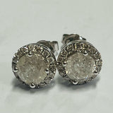 14k White Gold Diamond Earrings with Valuation