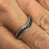 9ct White Gold Sapphire and Diamond Ring with Valuation