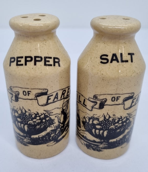 Salt and Pepper Shakers - Bill of Fare