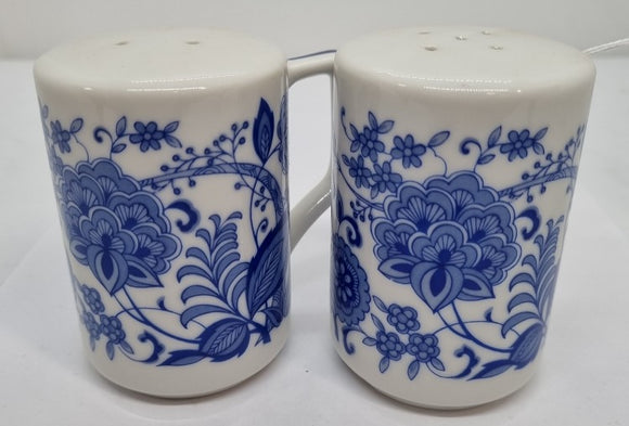 Salt and Pepper Shakers - Blue Pattern