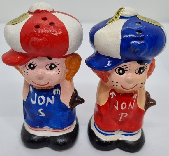 Salt and Pepper Shakers - Jon Child Painted Hat