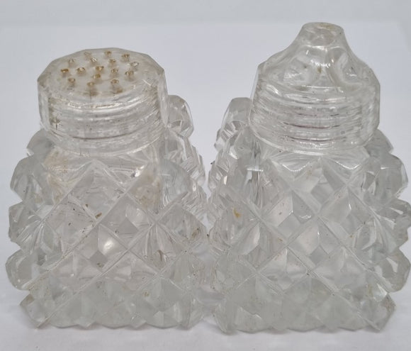 Salt and Pepper Shakers - Vintage American Cut Glass