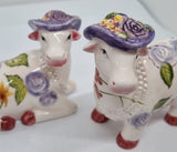 Salt and Pepper Shakers - Floral Cows