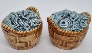 Salt and Pepper Shakers - Basket of Fish West German