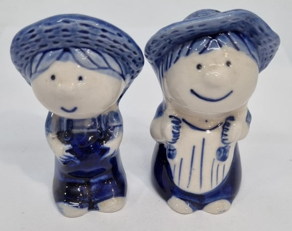 Salt and Pepper Shakers - Delft Boy and Girl