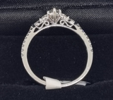 14ct White Gold Marquise Diamond Ring with Authenticity Certificate