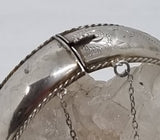 Silver Etched Pattern Bangle