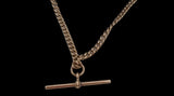 9ct Rose Gold Curb Link Short Necklace with T Bar