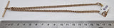 9ct Rose Gold Curb Link Short Necklace with T Bar