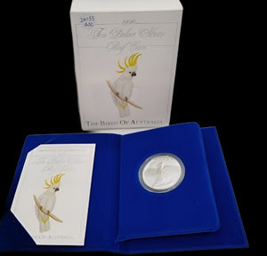 1990 Ten Dollar Silver Proof Coin The Birds of Australia Cockatoo