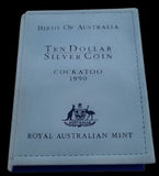 1990 Ten Dollar Silver Proof Coin The Birds of Australia Cockatoo