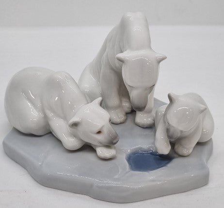 Lladro Polar Bear Family Figurine