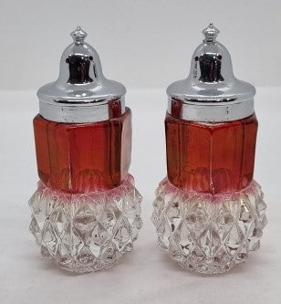 Red Crystal Salt and Pepper Shakers