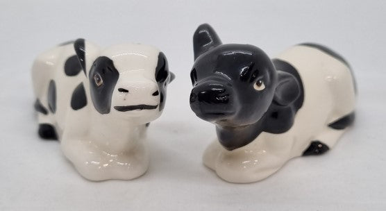 Cute Sitting Cows Salt and Pepper Shakers