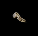 10ct Gold Diamond Swirl Ring Set