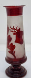 Ruby Red Frosted Glass Vase