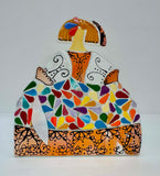 Colourful Glass Mosaic Pattern Style Figurine