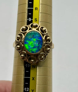 9ct Yellow Gold Opal Doublet Ring