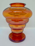 Vintage Crown Crystal Glass "Melon Rib" Beehive Vase
