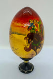 Vintage Ukrainian Hand Painted Wooden Egg