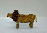 Handcrafted African Wire & Bead Lion Figurine