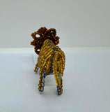 Handcrafted African Wire & Bead Lion Figurine