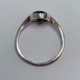 Sterling Silver Oval Cabochon Malachite Ring