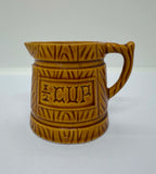 Vintage Ceramic Measuring Cups Featuring a Barrel like Textured Design With Hanger