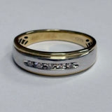 9ct Yellow and White Gold Chanel Set Diamond Ring