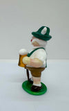 Vintage Glass Figurine of a Man in Traditional German Attire